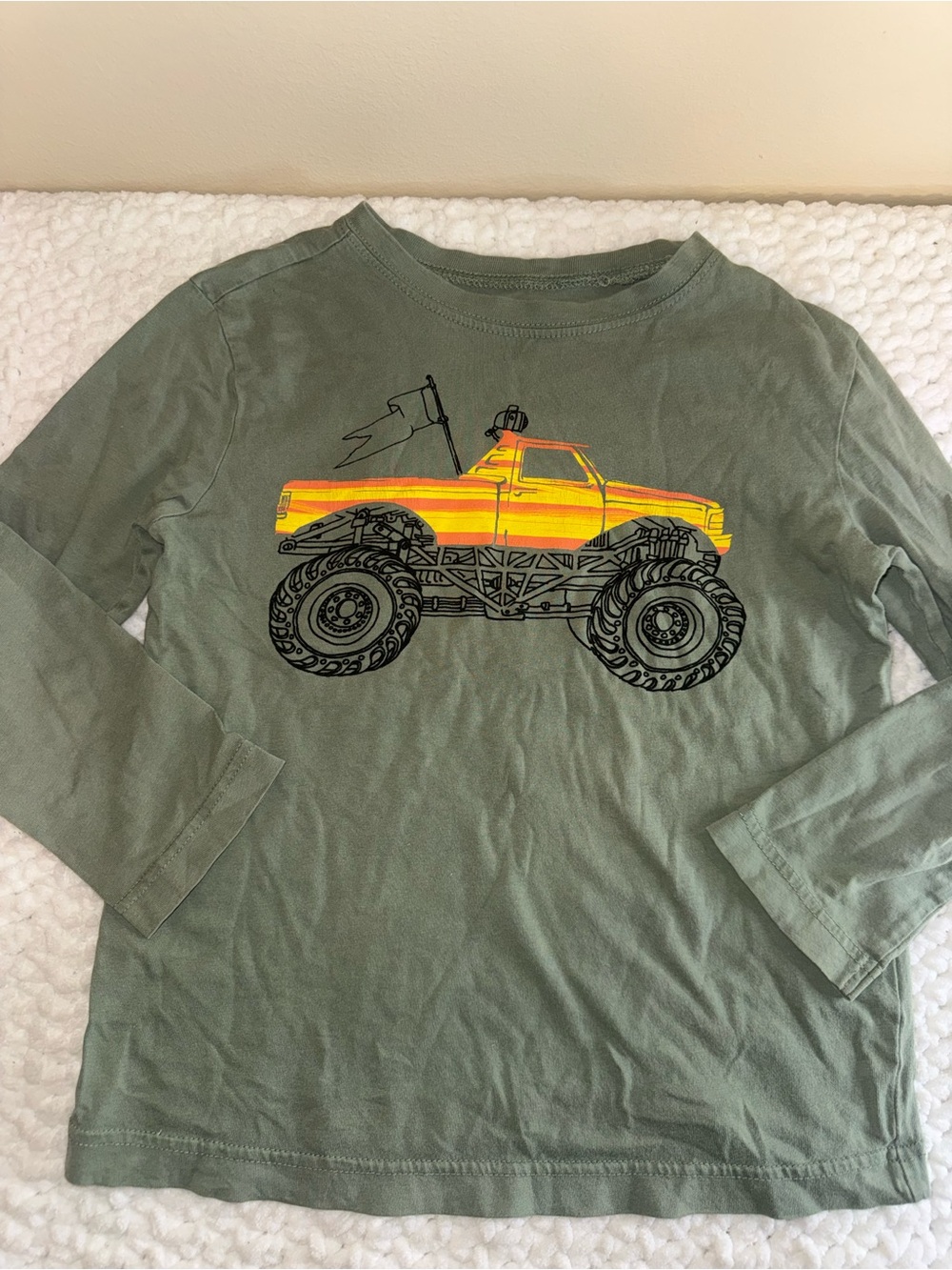 Crazy 8 Olive Long-Sleeve Tee with Yellow & Orange Truck